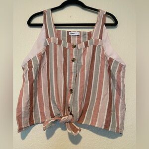 Sonoma Pink and Cream Striped Tank Top Size XL